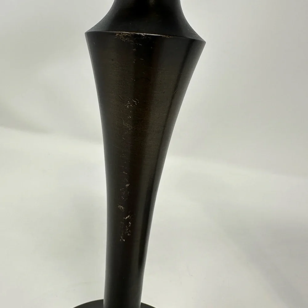 Pottery Barn Set Of‎ 2 Brown Candle Holder Sticks Heavy Taper Pillar 8.5
